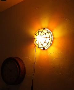 アイアン＆ガラス　ウォールランプシェード（壁掛け照明/ブラケットライト）オレンジ01