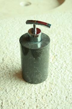 天然石（大理石）洗剤ディスペンサーボトル　黒系Ｓサイズ