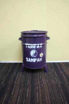 ドラム缶ゴミ箱/ダストボックス紫（小）