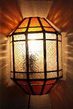 アイアン＆ガラス　ウォールランプシェード（壁掛け照明/ブラケットライト）MAオレンジ01