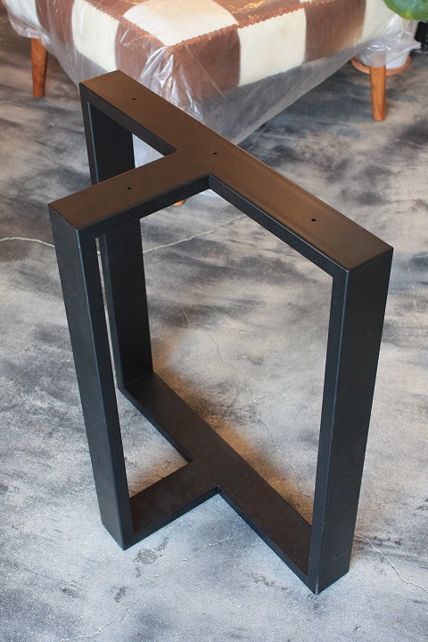 一枚板テーブル・座卓兼用脚 アイアン調色B脚ブラック（梨地塗装） NS