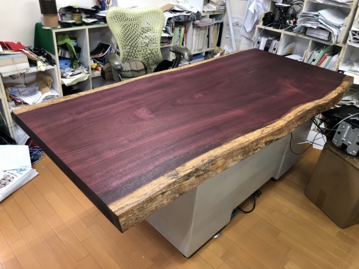 パープルハートの一枚板をお届け