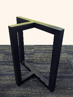 一枚板テーブル・座卓兼用脚　アイアン50角T型ブラック（梨地塗装）　NS-LT0017