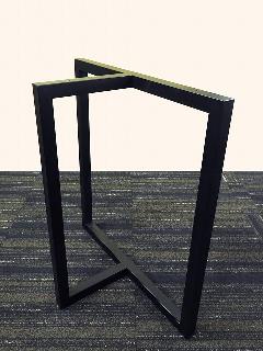 一枚板テーブル・座卓兼用脚　アイアン32角T型ブラック（梨地塗装）　NS-LT0018