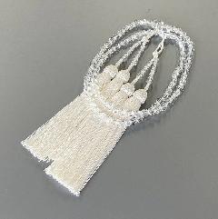 ・八宗用 水晶ステップカット 共仕立 8寸 正絹頭房　桐箱入りJK-I
