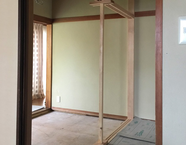 6畳 和室 間仕切り 骨組み 新築・リフォーム・不動産 エルデザイン L design 恒松建築株式会社 男前の大工います。倉敷市