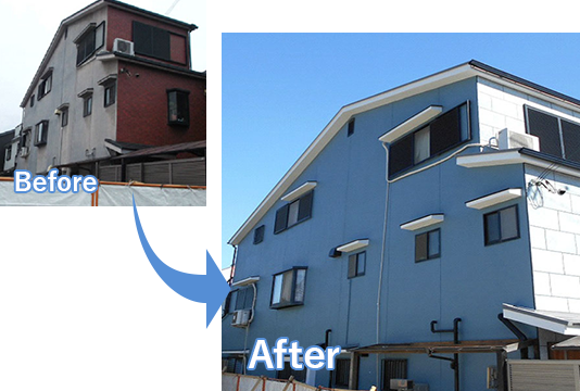 堺市西区 S様邸 屋根ガイナ・外壁一部多彩塗装・シリコン塗装